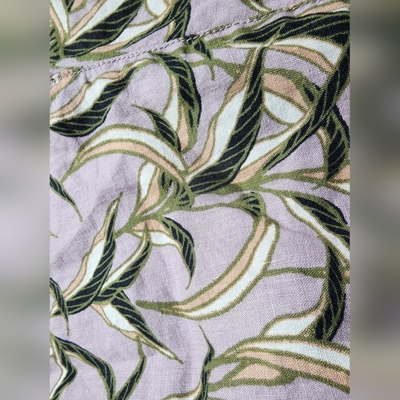 Tahari Lilac Floral Women's Linen Pull On Pants, Medium - Picture 6 of 7